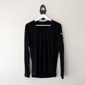 Nike Pro Womens XL Black Long Sleeve Dri-Fit Athletic Top Training Shirt